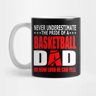 Never Underestimate The Pride Of A Basketball Dad Mug